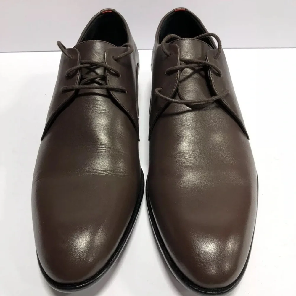 Hugo Boss Men’s Derby Oxford Dress Shoes Brown, Size UK 10.5, US 11.5 M